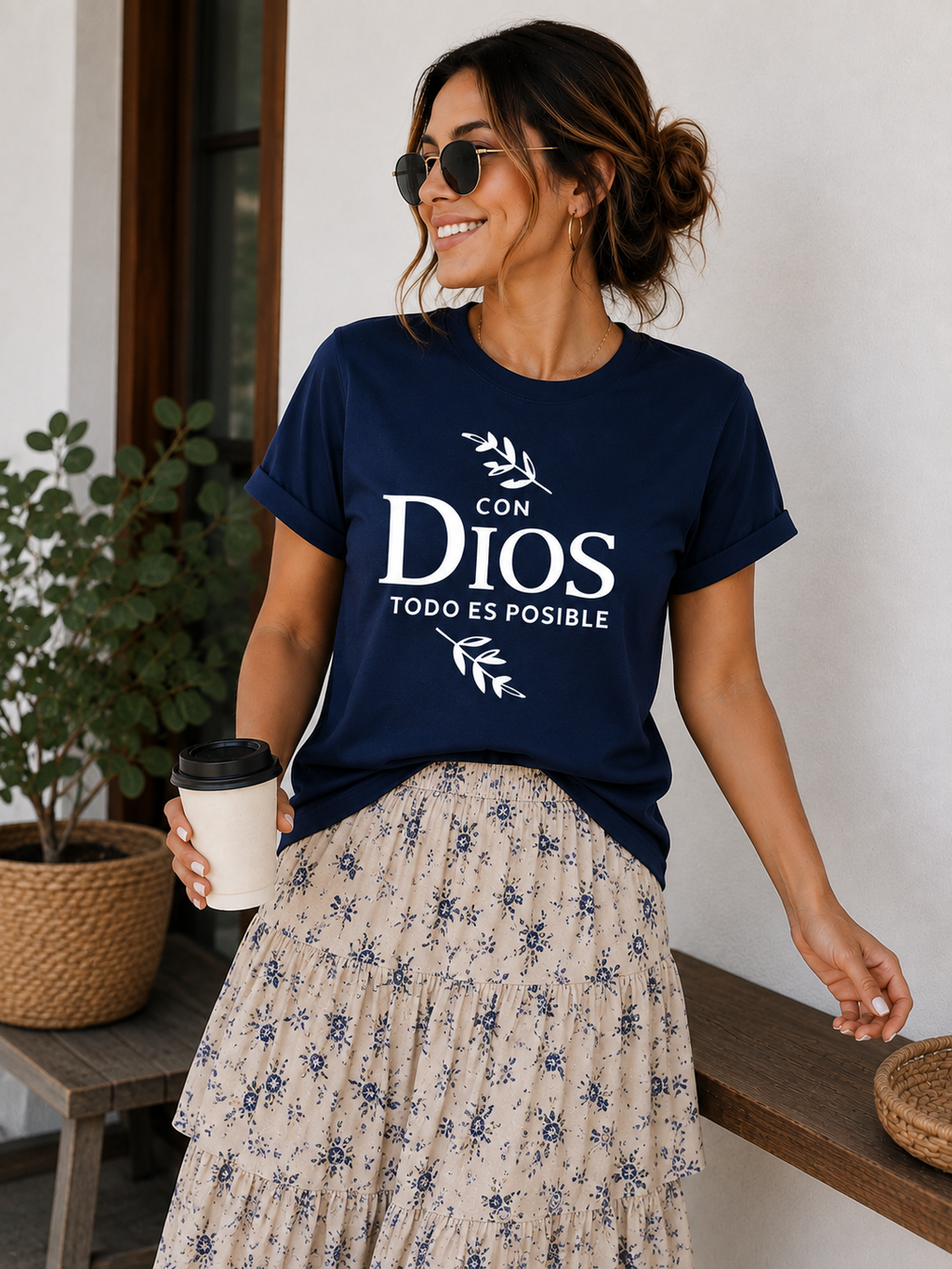 Faith Shirt | con Diostodo es posible  | Bible Inspired Apparel