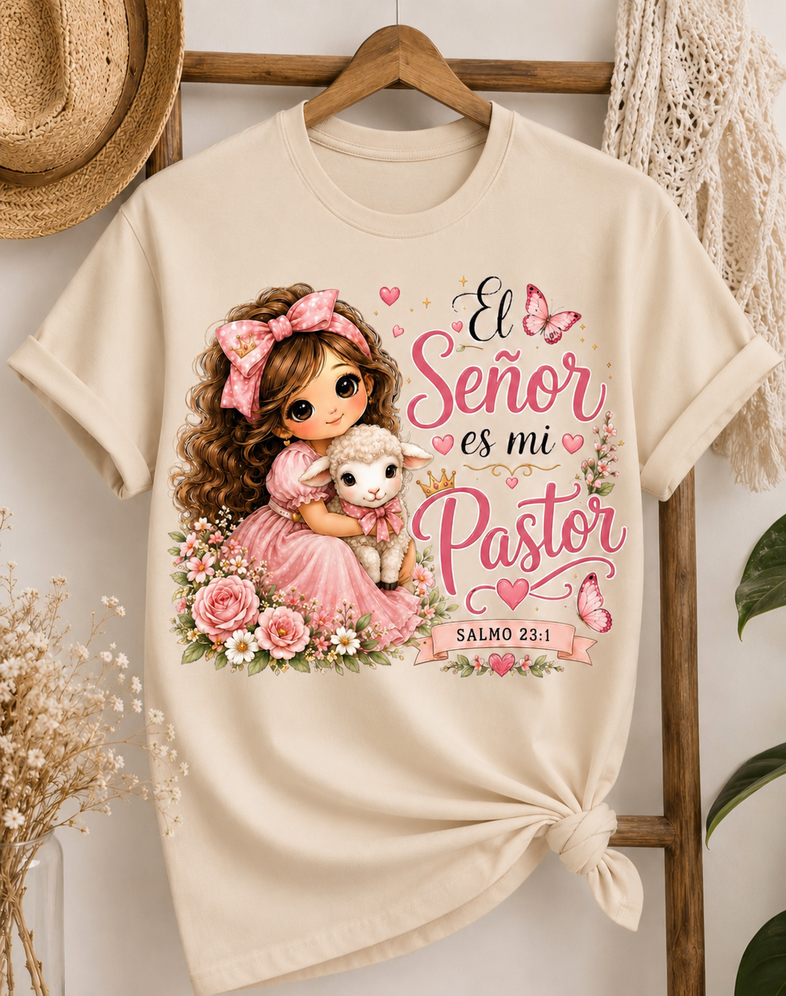 Camiseta Cristiana para Mujer | El Señor es Mi Pastor | Salmo 23:1 | Camiseta de Fe