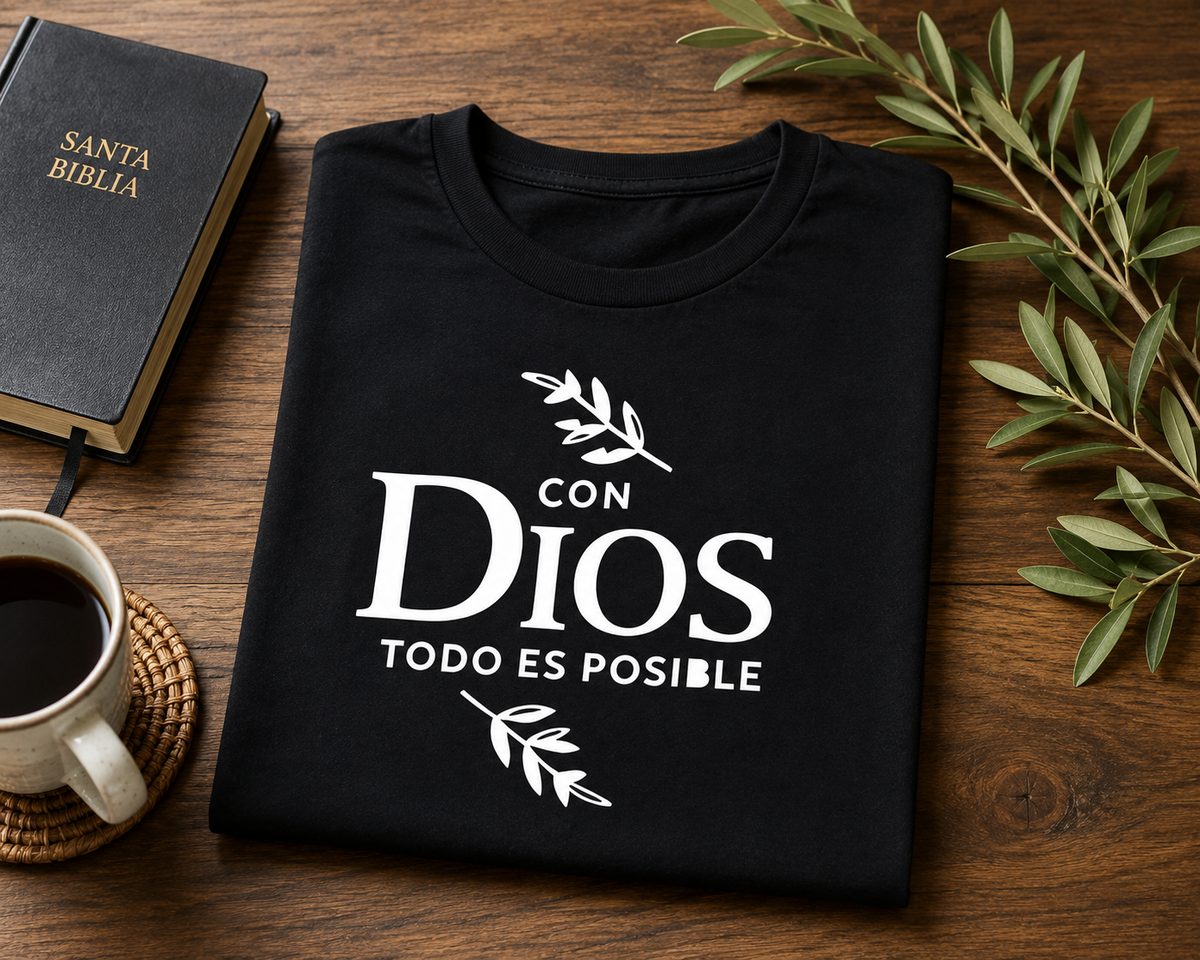 Faith Shirt | con Diostodo es posible  | Bible Inspired Apparel
