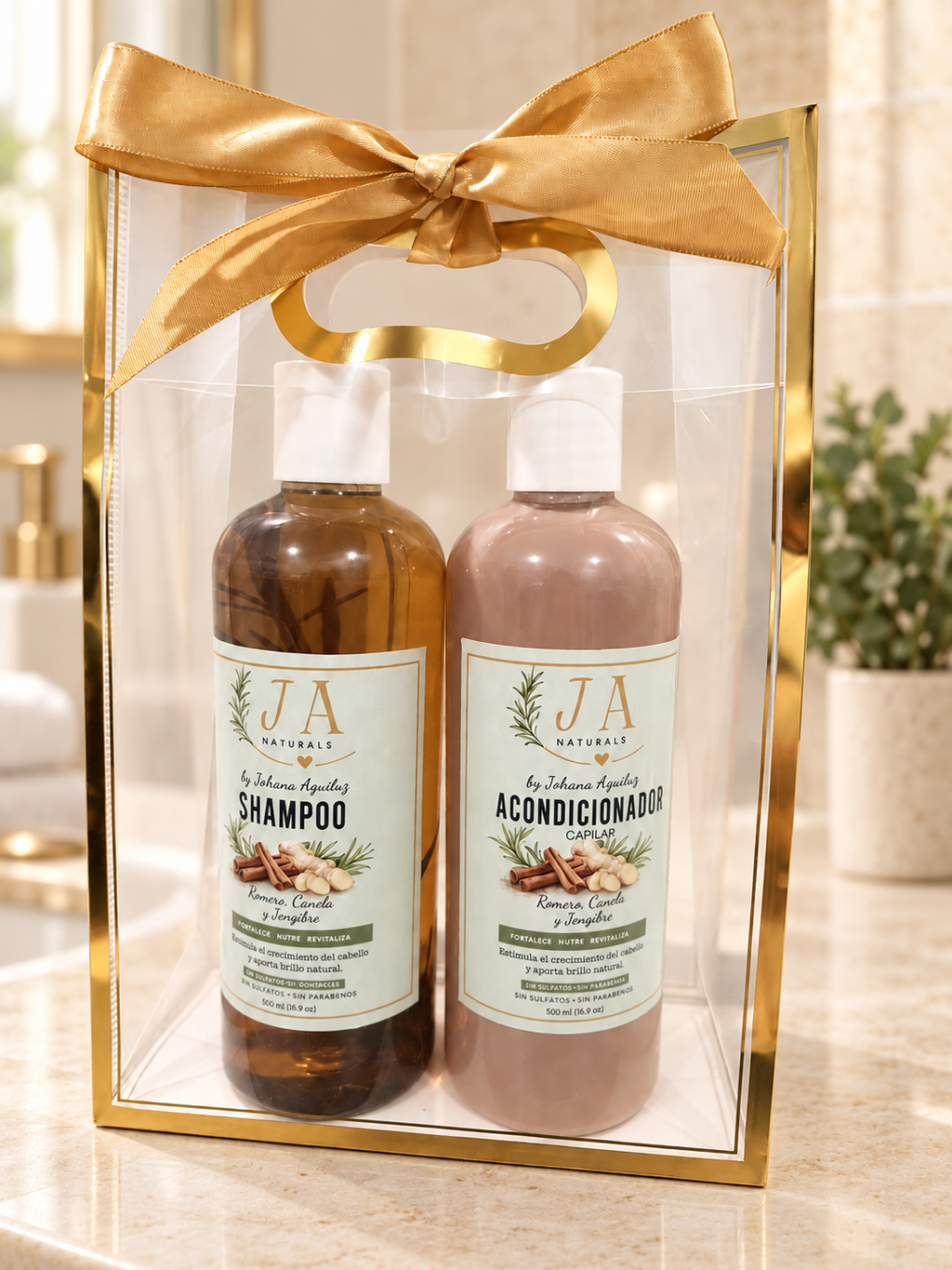 Shampoo Natural de Romero, Canela y Jengibre | JA Naturals