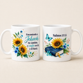 Taza Salmos 37:5 con Girasoles, Regalo de Fe