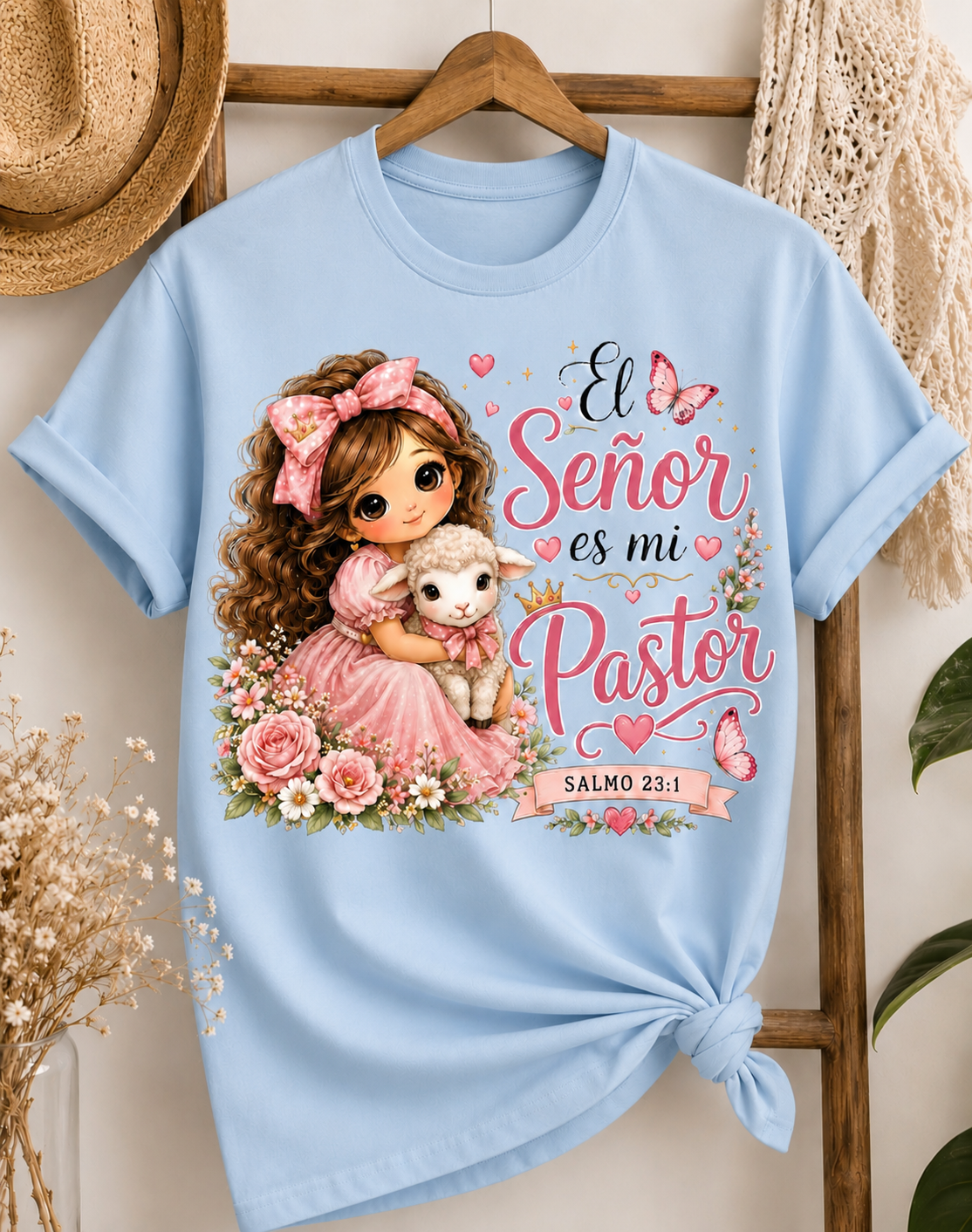 Camiseta Cristiana para Mujer | El Señor es Mi Pastor | Salmo 23:1 | Camiseta de Fe