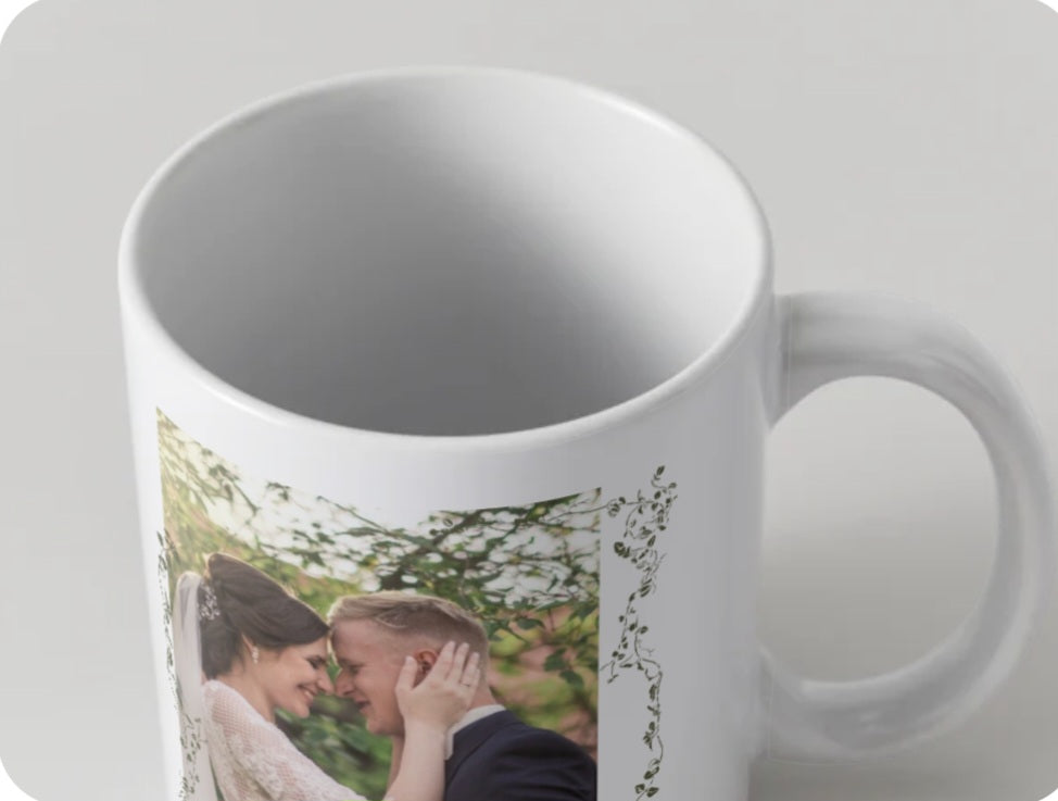 Taza Personalizada con Foto 11 oz | Regalo para Boda, Aniversario o Pareja | Taza con Foto y Texto Personalizado