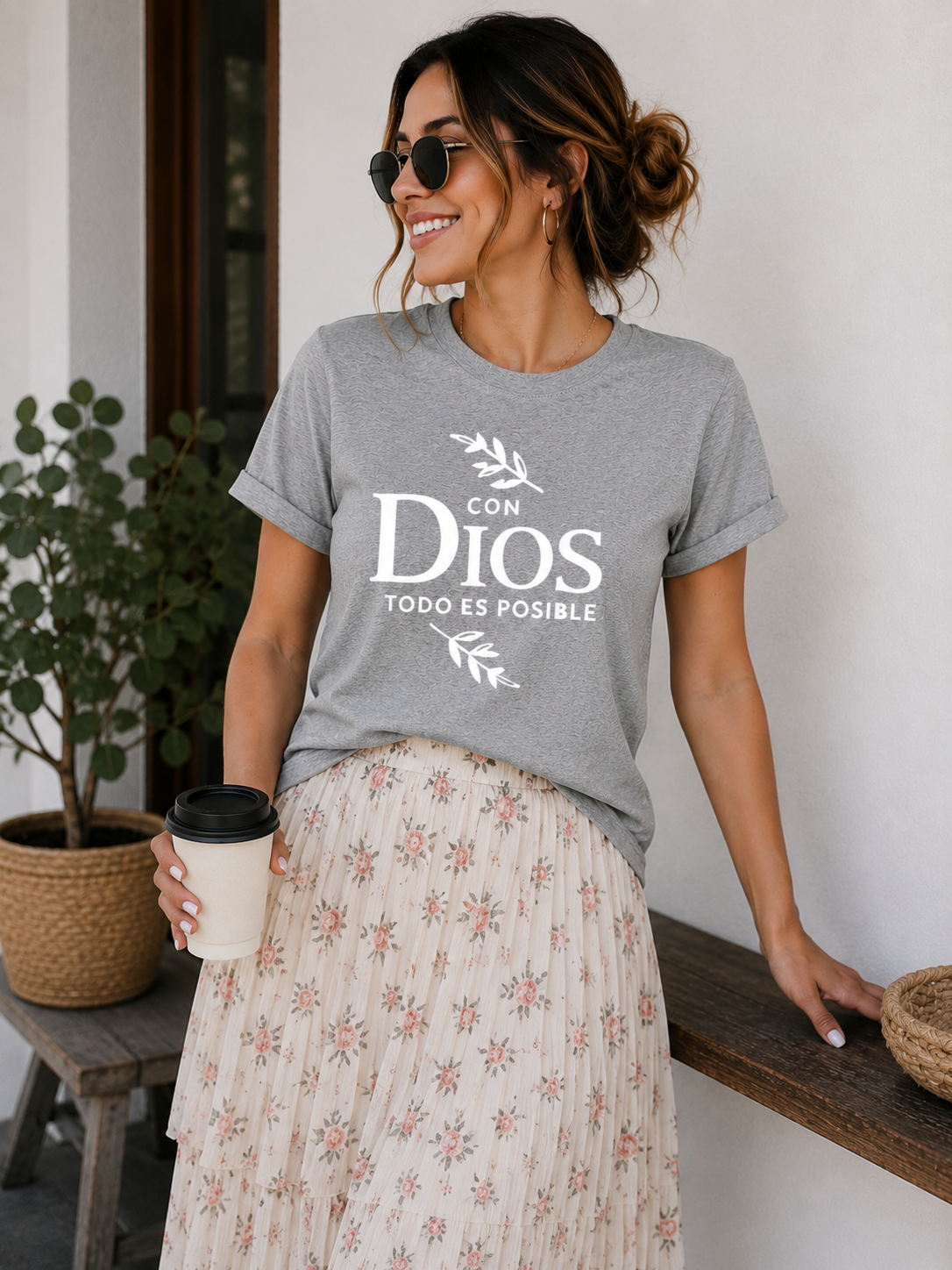 Faith Shirt | con Diostodo es posible  | Bible Inspired Apparel