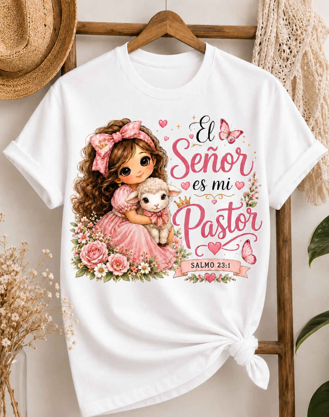Camiseta Cristiana para Mujer | El Señor es Mi Pastor | Salmo 23:1 | Camiseta de Fe