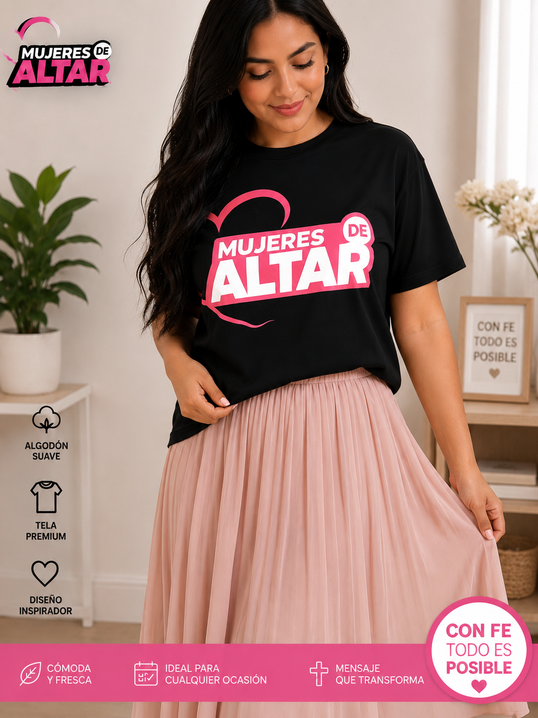 Camiseta Cristiana "Mujeres de Altar" | Camisa de Fe para Mujer | Diseño Cristiano | Regalo para Mujeres Cristianas