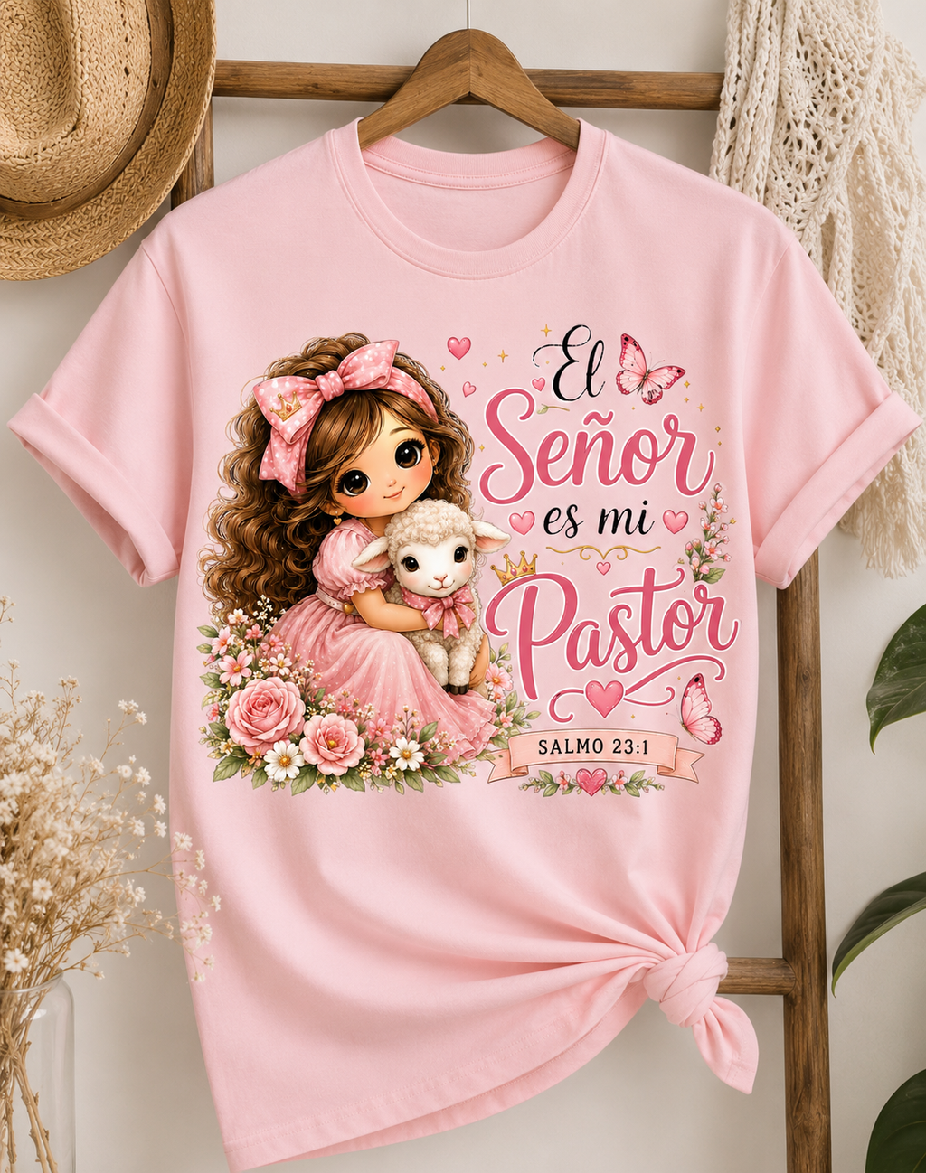 Camiseta Cristiana para Mujer | El Señor es Mi Pastor | Salmo 23:1 | Camiseta de Fe