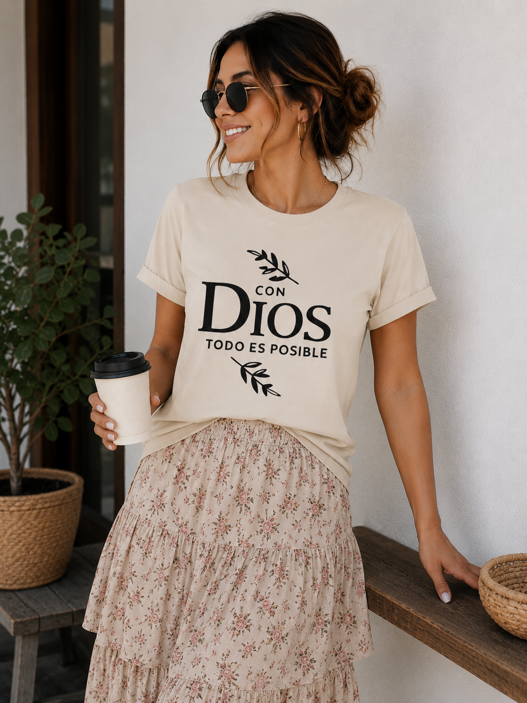 Faith Shirt | con Diostodo es posible  | Bible Inspired Apparel