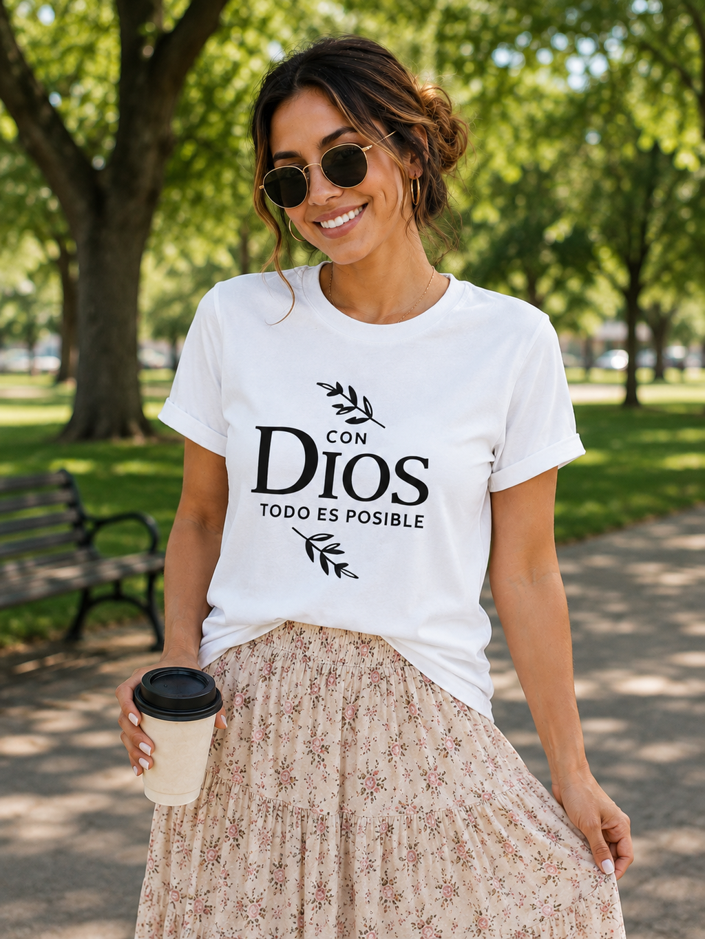 Faith Shirt | con Diostodo es posible  | Bible Inspired Apparel